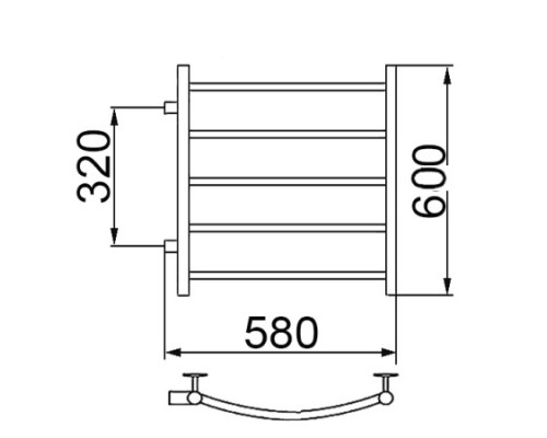 Полотенцесушитель Водяной Nika с боковым подключением 60х50х32 1166-1170