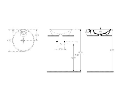Раковина ISVEA SistemaY Soft накладная 450x450x120 белый 10SY65045SV