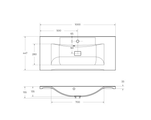 Раковина из искусственного мрамора BelBagno BB1000/445-LV-MR-PR