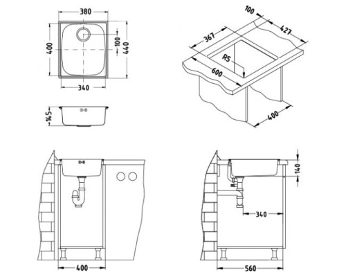 Кухонная мойка Alveus Basic 10 NAT 1082195 полированная сталь