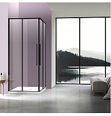 Душевой уголок Vincea Slim-N VSS-4SN900CLB 900x900 черный стекло прозрачное