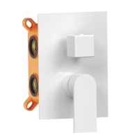 Встраиваемый смеситель для душа AQG Alpha, с дивертером, белый матовый