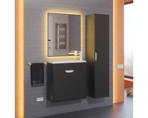 Тумба под раковину подвесная Uperwood Modul 60х21х60 см, черная матовая