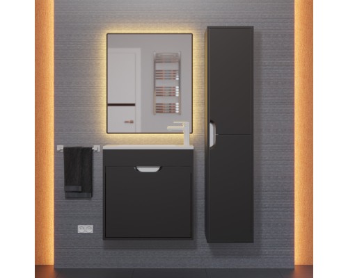 Тумба под раковину подвесная Uperwood Modul 60х21х60 см, черная матовая