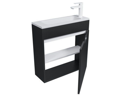 Тумба под раковину подвесная Uperwood Modul 60х21х60 см, черная матовая