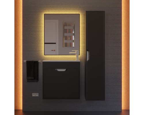 Тумба под раковину подвесная Uperwood Modul 60х21х60 см, черная матовая