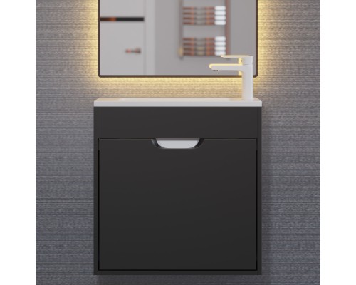 Тумба под раковину подвесная Uperwood Modul 60х21х60 см, черная матовая