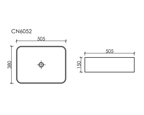 Чаша накладная прямоугольная Ceramica Nova Element 50x38 Белый