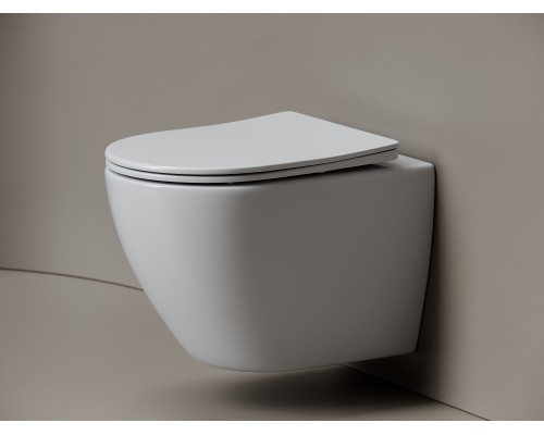 Унитаз подвесной Ceramicanova Мия (Mia) Торнадо 52 см сиденье микролифт крепления белый арт
