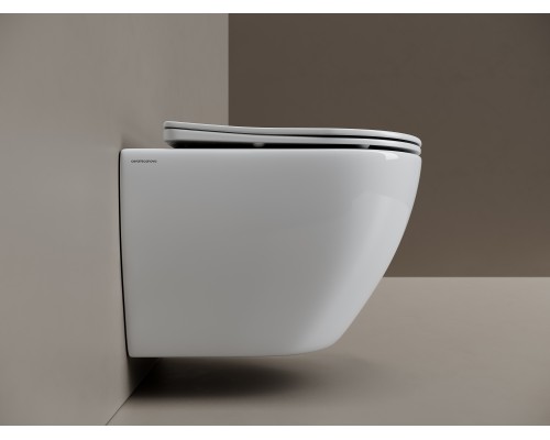 Унитаз подвесной Ceramicanova Мия (Mia) Торнадо 52 см сиденье микролифт крепления белый арт