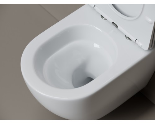Унитаз подвесной Ceramicanova Мия (Mia) Торнадо 52 см сиденье микролифт крепления белый арт
