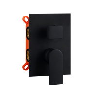 Встраиваемый смеситель для душа AQG Alpha, с дивертером, черный матовый