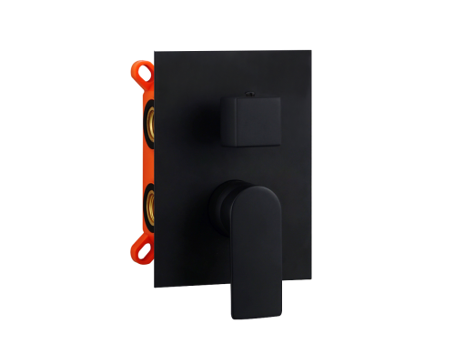 Встраиваемый смеситель для душа AQG Alpha, с дивертером, черный матовый