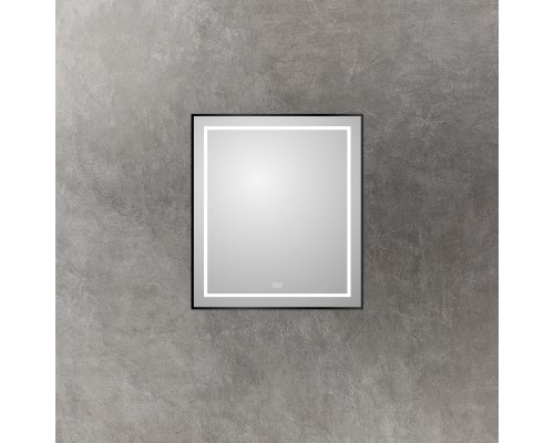 Зеркало BelBagno Kraft 70 SPC-KRAFT-700-800-LED-TCH-WARM-NERO с подсветкой Черное с сенсорным выключателем и подогревом