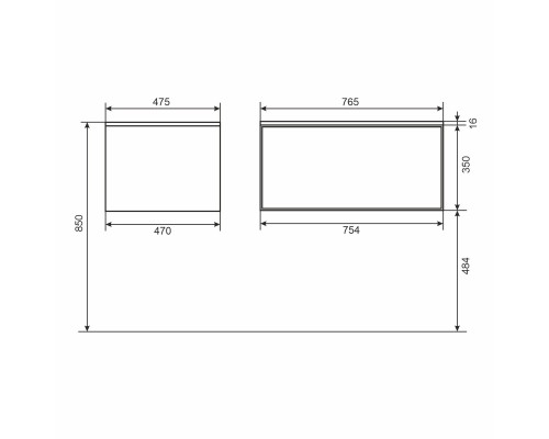 Тумба с раковиной подвесная Uperwood Parma Premium 77х47,5х36,5 см, белая