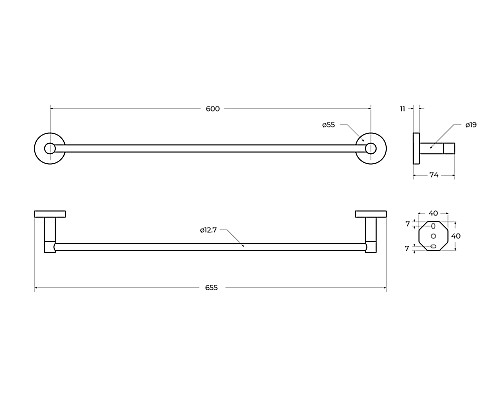 Полотенцедержатель Cezares Relax RELAX-TH-65-01 Хром