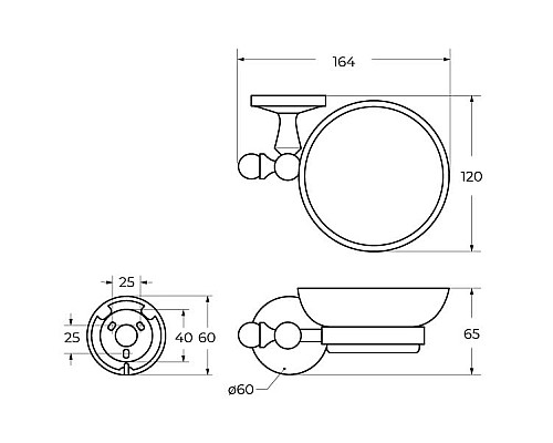 Держатель мыльницы подвесной ART&MAX AM-E-2699ASJ-Br