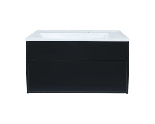 Тумба с раковиной подвесная Uperwood Lotus Premium 80х50х44 см, черная