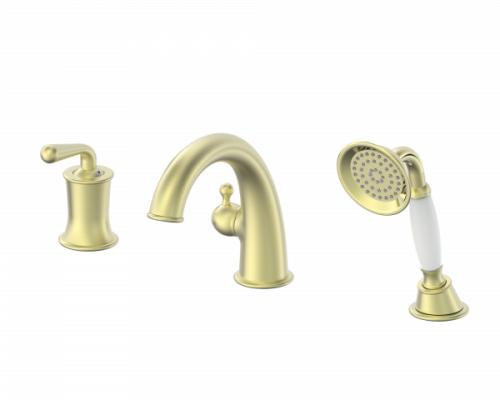 Смеситель на борт ванны Wonzon&Woghand, Брашированное золото