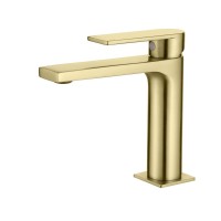 Однорычажный смеситель для раковины AQG Alpha, матовое золото