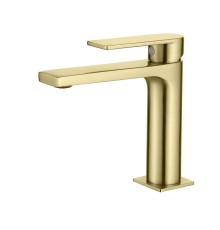 Однорычажный смеситель для раковины AQG Alpha, матовое золото