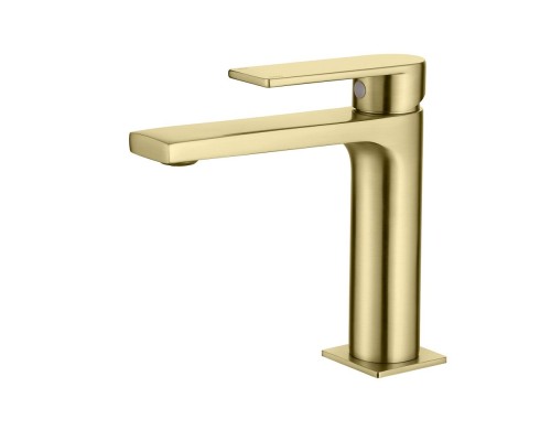 Однорычажный смеситель для раковины AQG Alpha, матовое золото