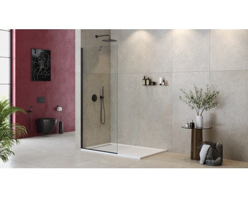 Душевая перегородка Cezares Liberta 110 LIBERTA-L-1-TB-110-C-NERO профиль Черный матовый стекло прозрачное