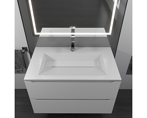 Тумба с раковиной подвесная Uperwood Tanos-Next 80х45х53 см, белая матовая