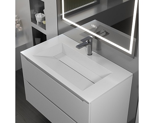 Тумба с раковиной подвесная Uperwood Tanos-Next 80х45х53 см, белая матовая