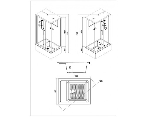 Душевая кабина Esbano ESKB108CKRB 100x80x210 хром