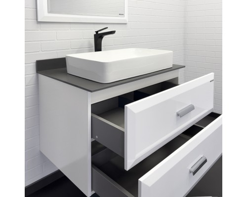 Тумба с раковиной Comforty Империя-80 белая с графитовой столешницей Comforty 78189