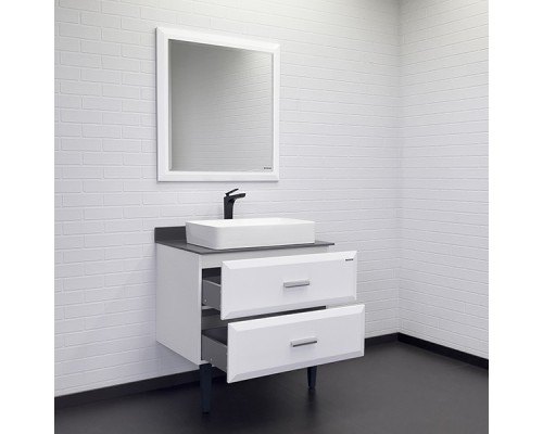 Тумба с раковиной Comforty Империя-80 белая с графитовой столешницей Comforty 78189