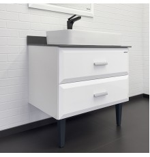 Тумба с раковиной Comforty Империя-80 белая с графитовой столешницей Comforty 78189