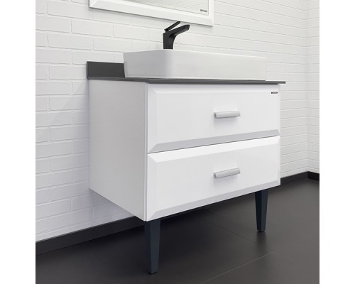 Тумба с раковиной Comforty Империя-80 белая с графитовой столешницей Comforty 78189