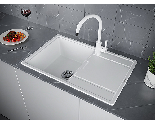 Мойка для кухни кварцевая Paulmark Flugen PM217850-WH Мойка для кухни кварцевая Paulmark Flugen PM217850-WH