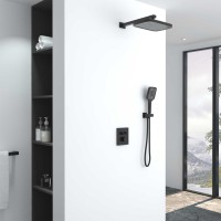 Душевой комплект Vincea VSFW-321MT1MB встраиваемый, термостат, двухрежимный, черный