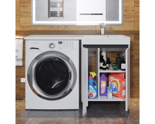 Тумба под стиральную машину напольная Uperwood Magenta 55х50х76,5 см, графит