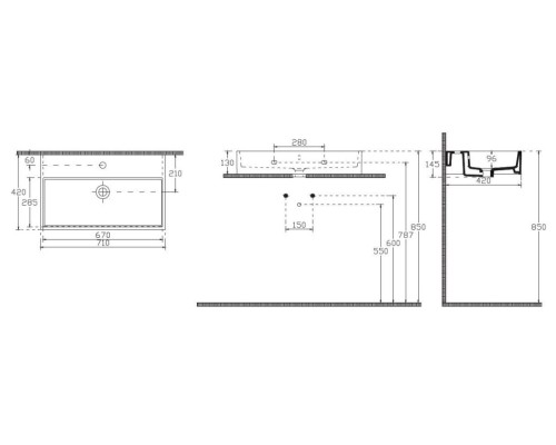 Раковина ISVEA Purita подвесная 710x420x145 белый 10PL50070SV