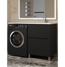 Тумба под стиральную машину Uperwood Tanos 60 см, напольная, черная, 2 ящика