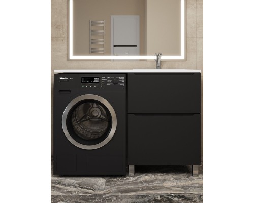 Тумба под стиральную машину Uperwood Tanos 60 см, напольная, черная, 2 ящика