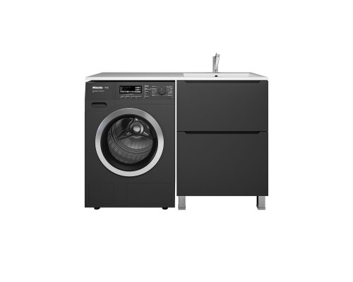 Тумба под стиральную машину Uperwood Tanos 60 см, напольная, черная, 2 ящика