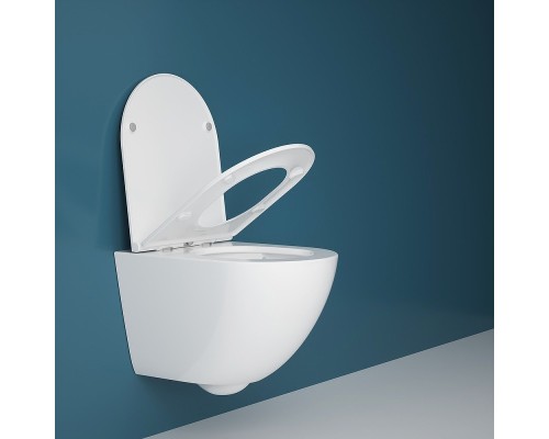 Подвесной унитаз Esbano Gardena-49T безободковый белый, смыв Торнадо