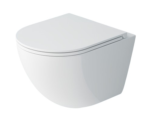 Подвесной унитаз Esbano Gardena-49T безободковый белый, смыв Торнадо