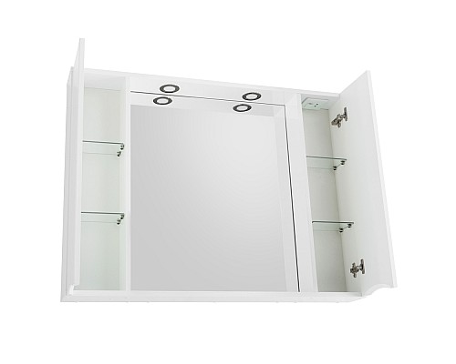 Зеркало со шкафом BelBagno MARINO-SPC-1000/750-2A-BL-P 100 с подсветкой Bianco Lucido Зеркало со шкафом BelBagno MARINO-SPC-1000/750-2A-BL-P 100 с подсветкой Bianco Lucido