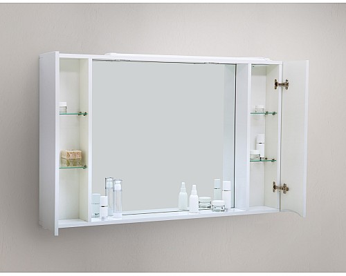 Зеркало со шкафом BelBagno MARINO-SPC-1000/750-2A-BL-P 100 с подсветкой Bianco Lucido Зеркало со шкафом BelBagno MARINO-SPC-1000/750-2A-BL-P 100 с подсветкой Bianco Lucido