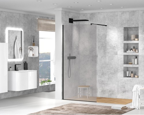 Душевая перегородка Cezares Liberta 90 LIBERTA-L-1-90-GR-NERO Черный матовый