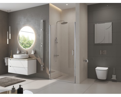 Душевая дверь BelBagno Uno 80 UNO-B-1-80-CH-Cr профиль Хром стекло шиншилла