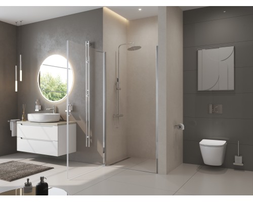 Душевая дверь BelBagno Uno 80 UNO-B-1-80-CH-Cr профиль Хром стекло шиншилла