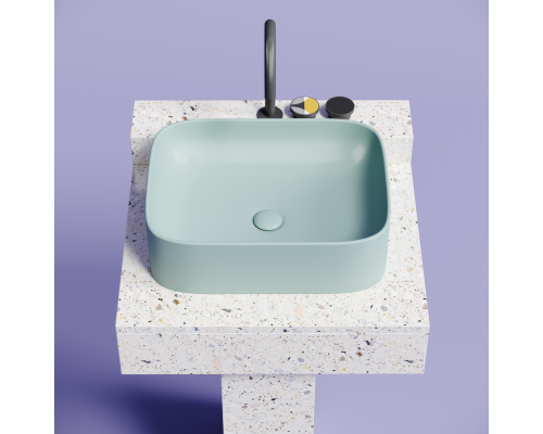 Чаша накладная прямоугольная Ceramica Nova Element 50x38 Зеленый Матовый