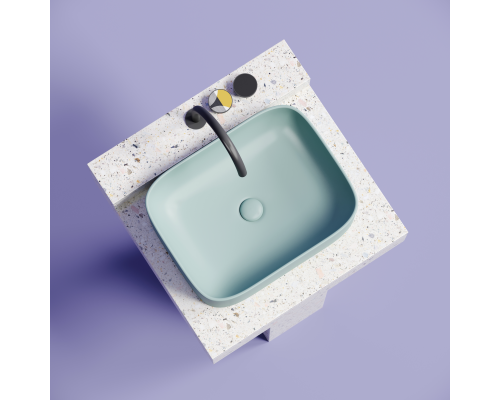 Чаша накладная прямоугольная Ceramica Nova Element 50x38 Зеленый Матовый